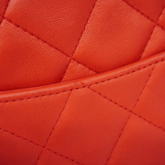 Chanel Shoulder Bag Matelasse Chain Lambskin Red Women's - Picture 7 of 16